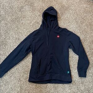 ❤️Navy Blue Hoodie with Red Logo